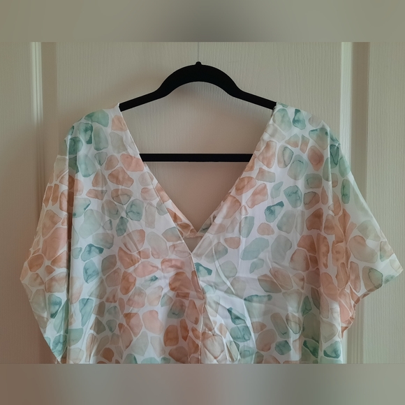 Addition Elle Print Short Sleeve Blouse Top NWT - Picture 4 of 11